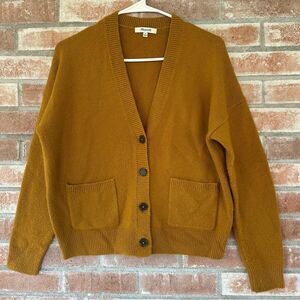 Madewell Mustard Button Up Cardigan Sweater V Neck Women’s XS Mustard Yellow